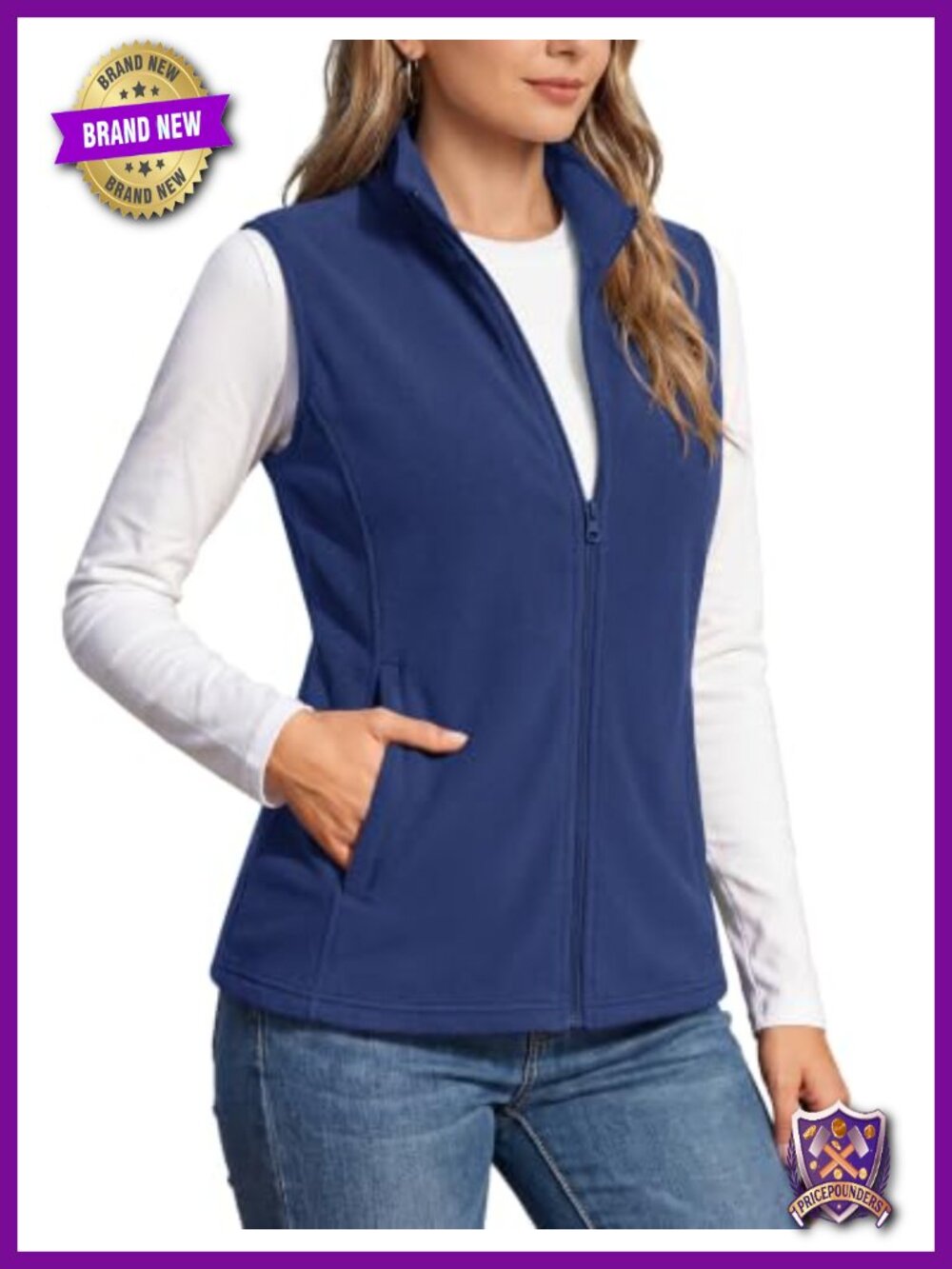 Sleeveless Zip Up Fleece Vest Lightweight Outerwear